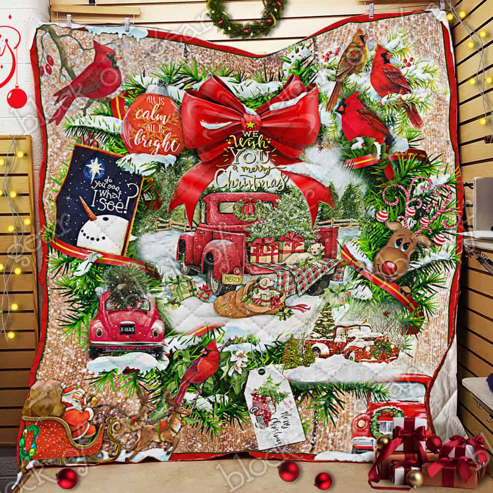 litzzy Beautiful Christmas Wreath CL14100017MDQ Fleece Blanket Quilt Blanket   