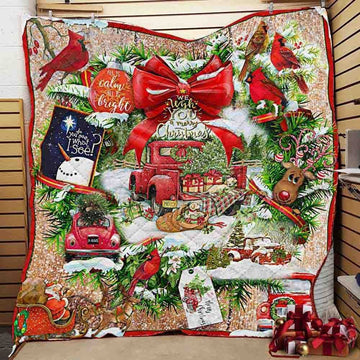 litzzy Beautiful Christmas Wreath Fleece Blanket ABC07112080 Quilt Blanket   