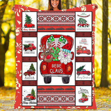 litzzy Bebe Claus Christmas CLH2412038F Sherpa Fleece Blanket Sherpa Fleece Blanket   