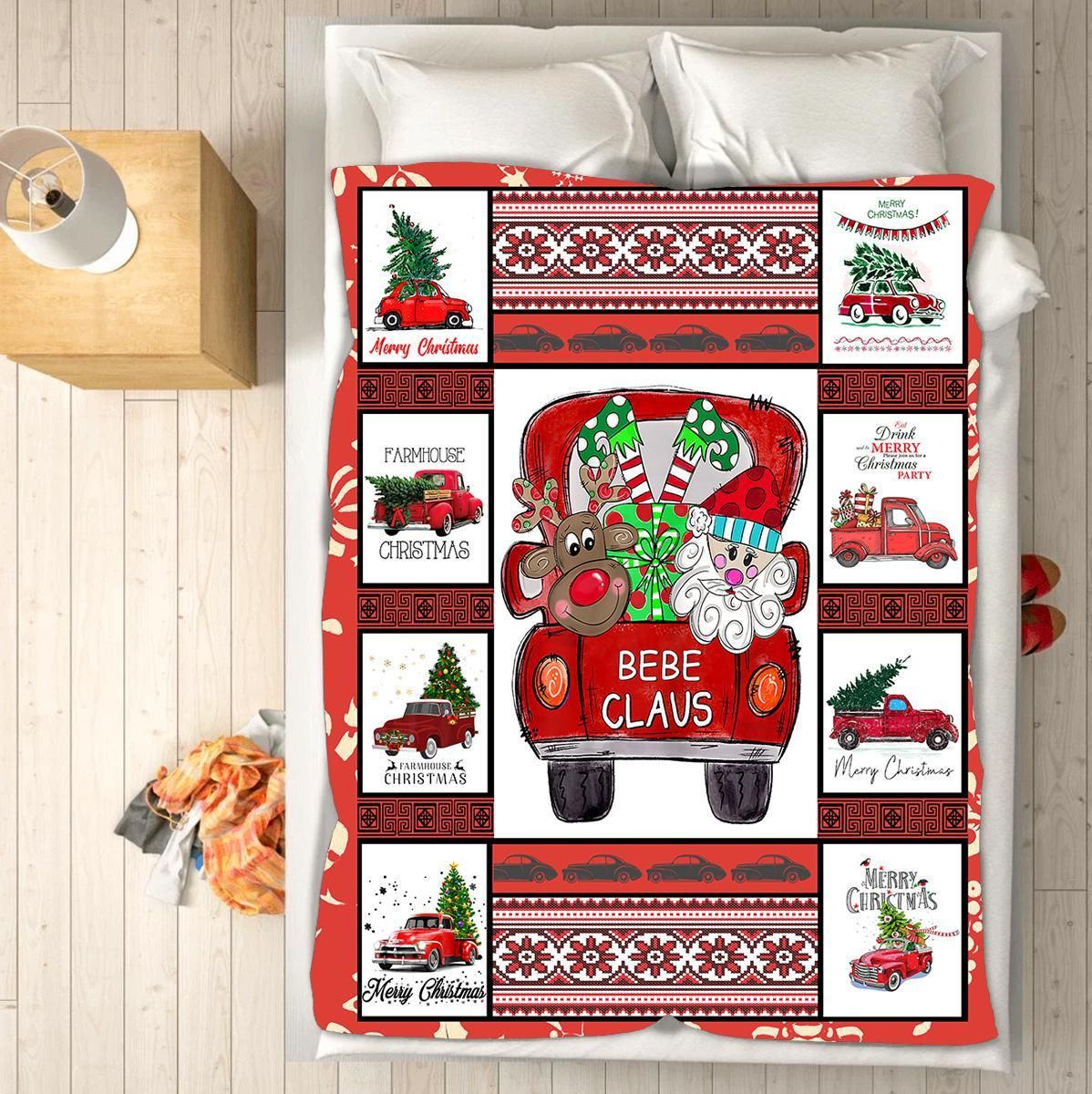 litzzy Bebe Claus Christmas CLM2012055S Sherpa Fleece Blanket Sherpa Fleece Blanket   