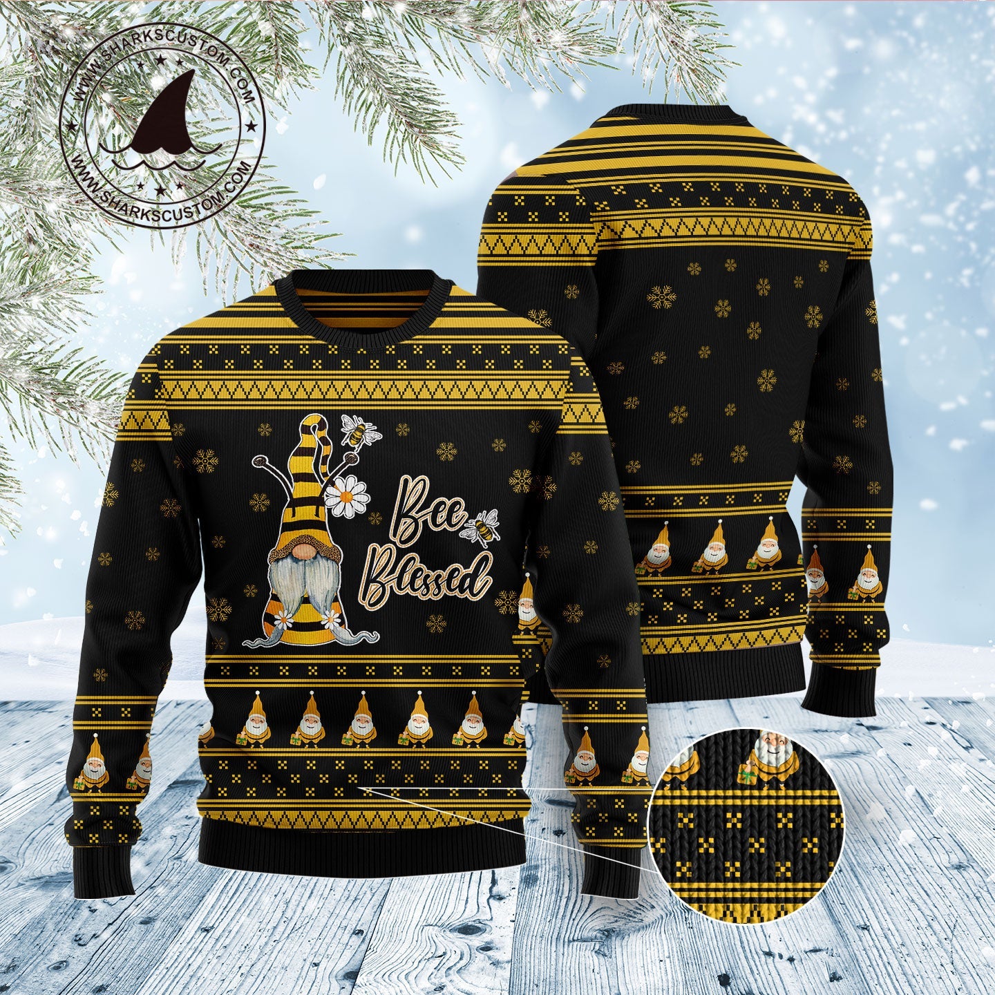 litzzy Bee Kind Gnome TG51021 Ugly Christmas Sweater -  Best Gift For Christmas, Noel Malalan - Christmas Signature sweater   