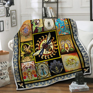 litzzy Bee Fleece Blanket HST19101008 Fleece Blanket   