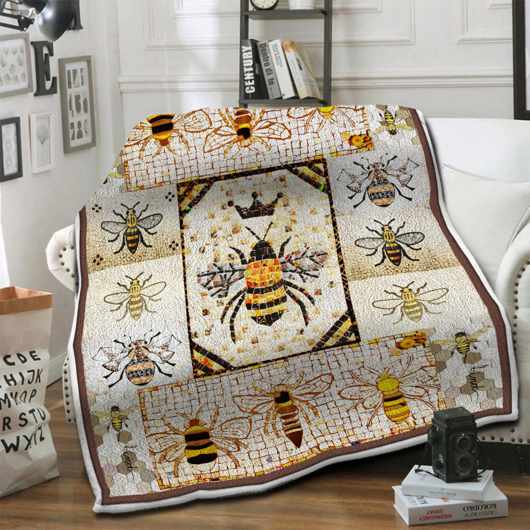 litzzy Bee Fleece Blanket HST19101213 Fleece Blanket   