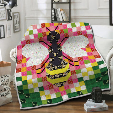 litzzy Bee Fleece Blanket HST19101215 Fleece Blanket   