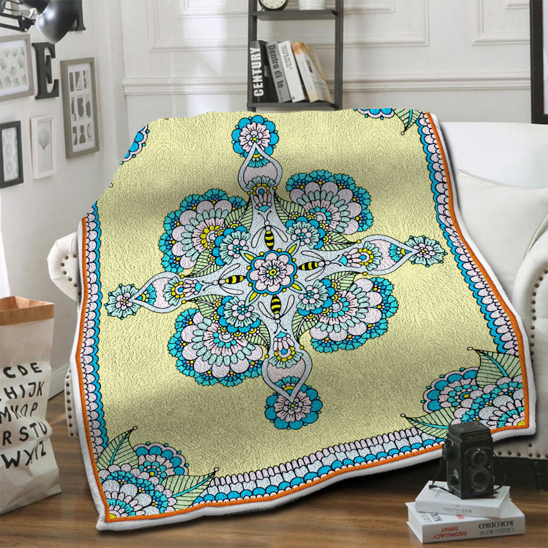 litzzy Bee Fleece Blanket HST19101631 Fleece Blanket   