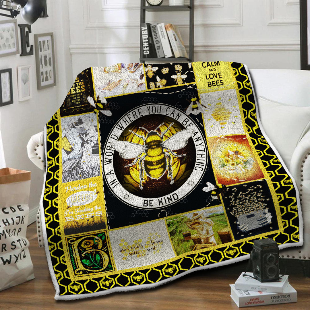 litzzy Bee Fleece Blanket HST19102627 Fleece Blanket   