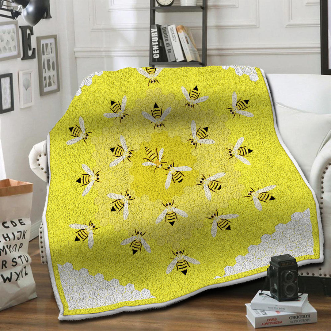 litzzy Bee Fleece Blanket HST19103586 Fleece Blanket   