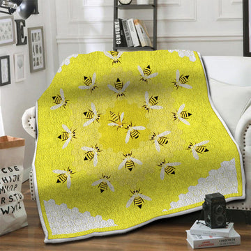 litzzy Bee Fleece Blanket HST19103586 Fleece Blanket   