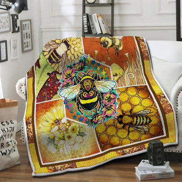 litzzy Bee Fleece Blanket HST19103589 Fleece Blanket   