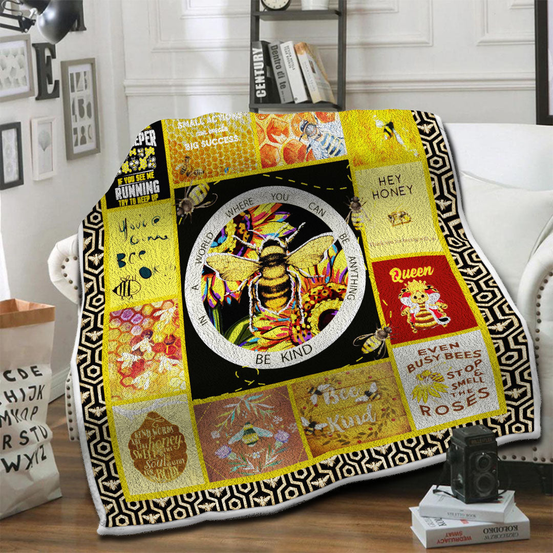 litzzy Bee Fleece Blanket HST19103591 Fleece Blanket   