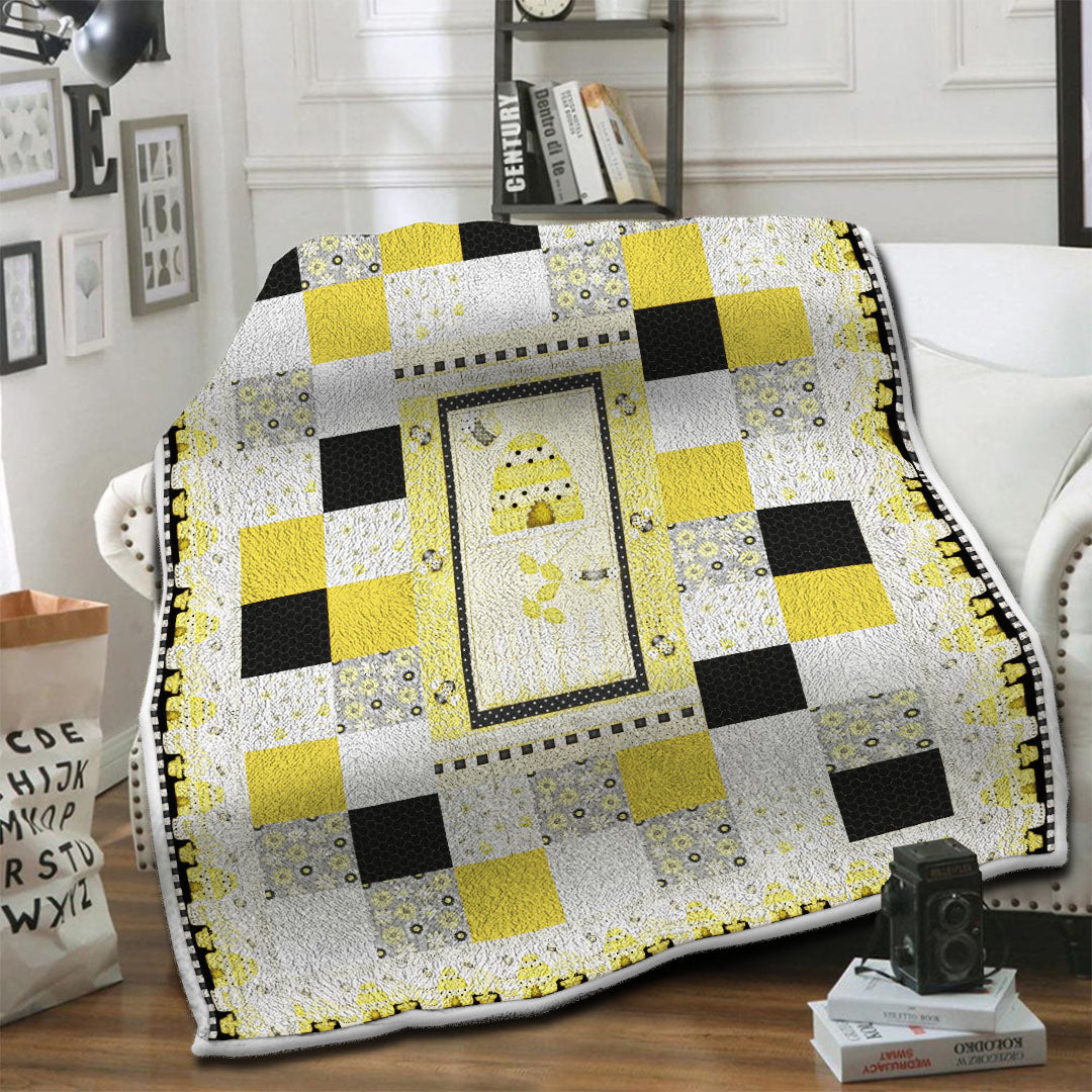 litzzy Bee Fleece Blanket HST19103592 Fleece Blanket   