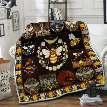 litzzy Bee Fleece Blanket HST19103594 Fleece Blanket   