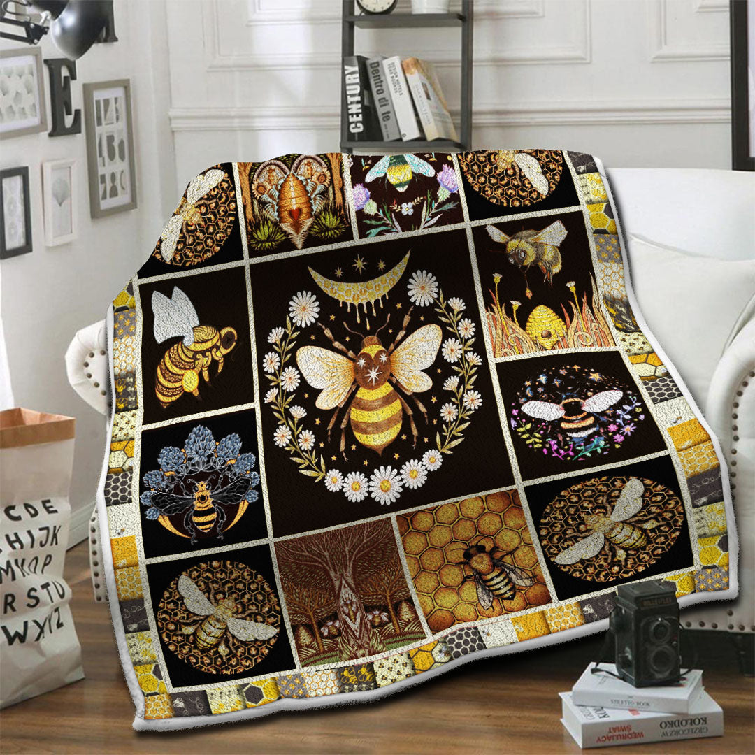 litzzy Bee Fleece Blanket HST19104040 Fleece Blanket   