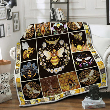 litzzy Bee Fleece Blanket HST19104040 Fleece Blanket   