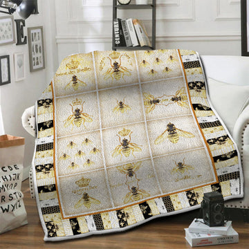 litzzy Bee Fleece Blanket HST19104041 Fleece Blanket   