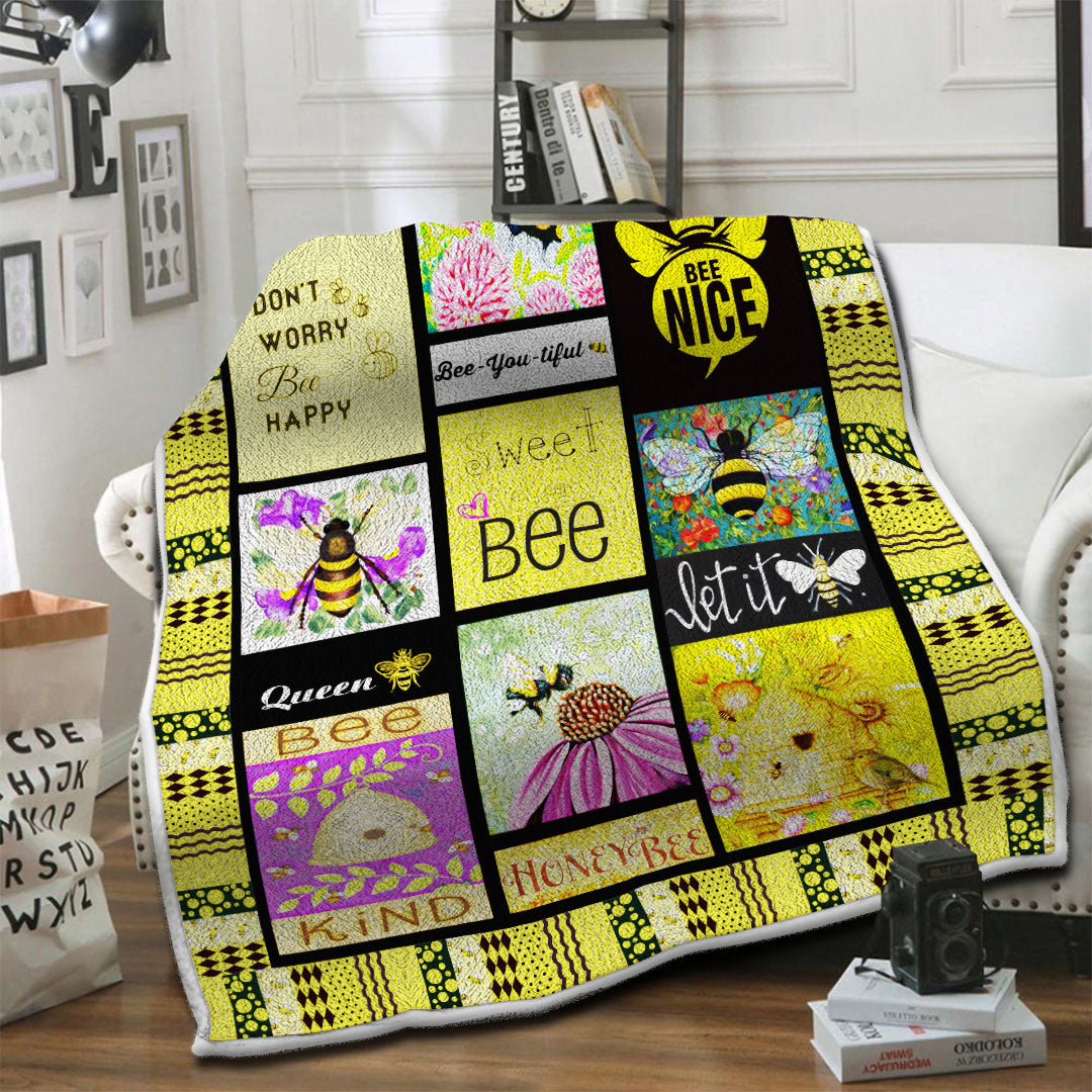litzzy Bee Fleece Blanket HST1910821 Fleece Blanket   