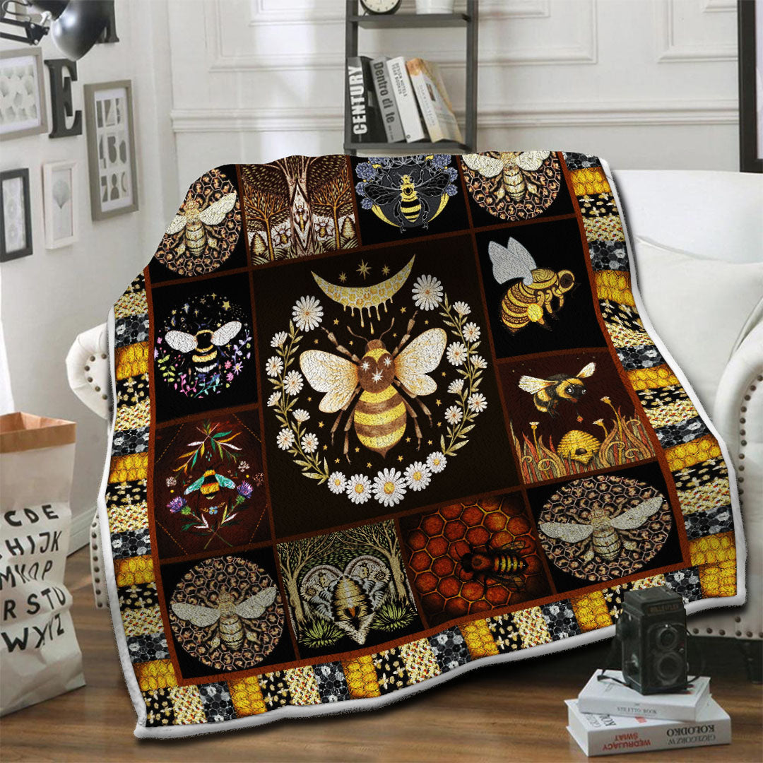 litzzy Bee HQT140105 Fleece Blanket Fleece Blanket   