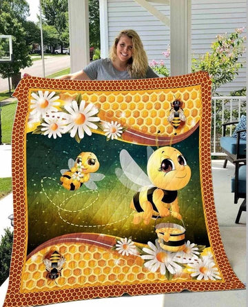 litzzy Bee Be Bee Beee Fleece Blanket Christmas Christmas Gifts Merry Christmas Holiday Gifts Gift Dhc03011692Dd Quilt Blanket   