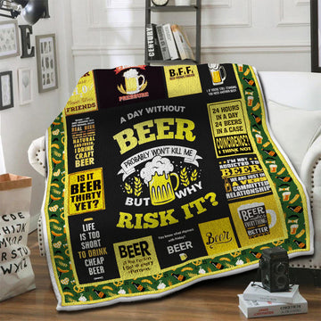 litzzy Beer Friends Forever Fleece Blanket HST19101459 Fleece Blanket   