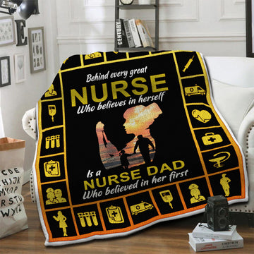 litzzy Behind Great Nurse Fleece Blanket HST19101009 Fleece Blanket   