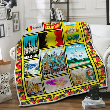 litzzy Belgium Fleece Blanket HST19102631 Fleece Blanket   
