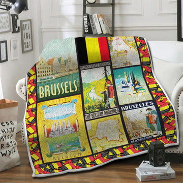 litzzy Belgium Fleece Blanket HST19102633 Fleece Blanket   