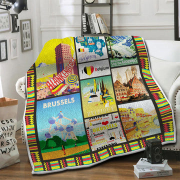 litzzy Belgium Fleece Blanket HST19102634 Fleece Blanket   
