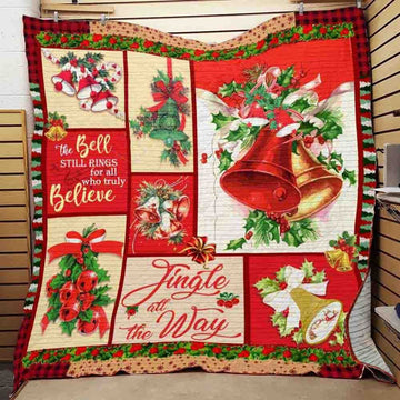litzzy Bells Christmas CLA06121002Q Fleece Blanket Quilt Blanket   