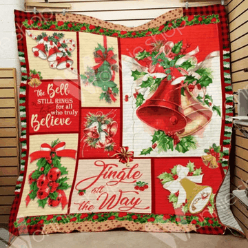litzzy Bells Christmas DHC15100012MDQ Fleece Blanket Quilt Blanket   