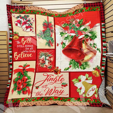 litzzy Bells Christmas GS-CL-LD3110 Fleece Blanket Quilt Blanket   