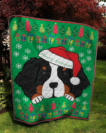 litzzy Bernese Mountain Dog Christmas HM2211001Q Fleece Balnket fleece blanket   