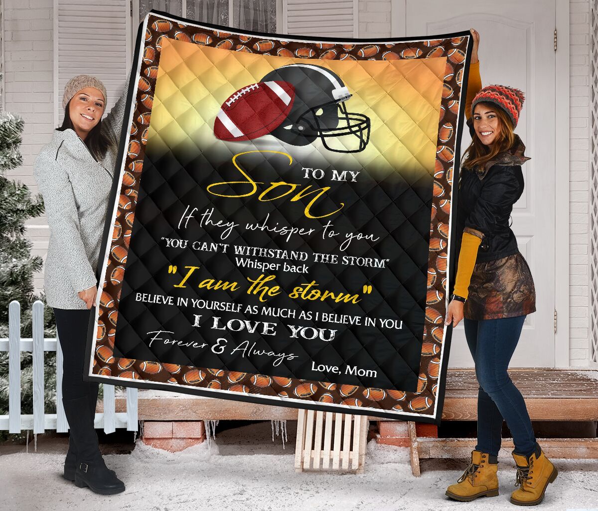 litzzy Best Gift For Your Son On Christmas American Football GS-CL-DT3101 Fleece Blanket Quilt Blanket   