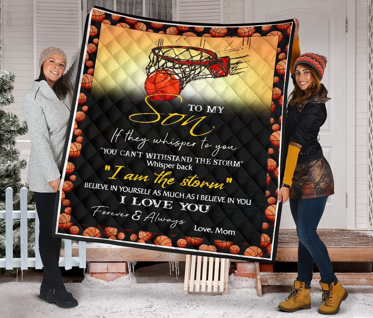 litzzy Best Gift For Your Son On Christmas Basketball GS-CL-DT3101 Fleece Blanket Quilt Blanket   