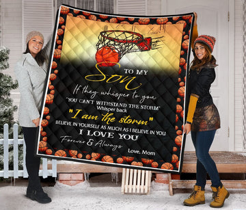 litzzy Best Gift For Your Son On Christmas Basketball GS-CL-DT3101 Fleece Blanket Quilt Blanket   