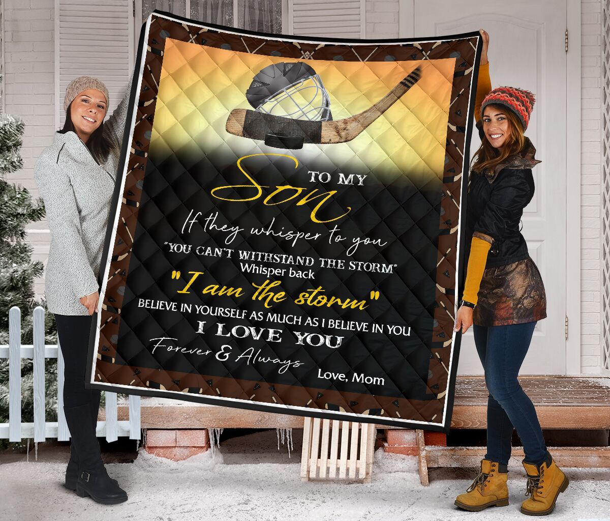 litzzy Best Gift For Your Son On Christmas Hockey GS-CL-DT3101 Fleece Blanket Quilt Blanket   