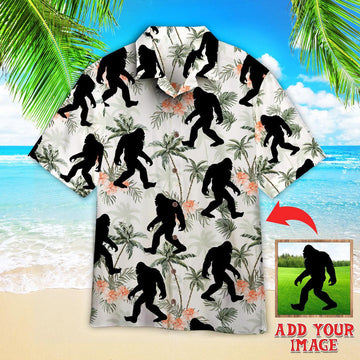 litzzy Bigfoot Coconut Tree Tropical Aloha Custom Hawaiian Shirt, Personalized Hawaiian Shirts, Custom Photo Hawaiian Shirt Hawaii Shirt   