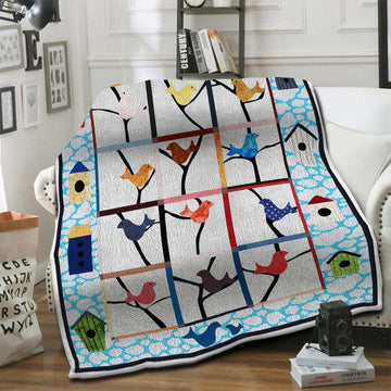 litzzy Bird Fleece Blanket HST19101011 Fleece Blanket   