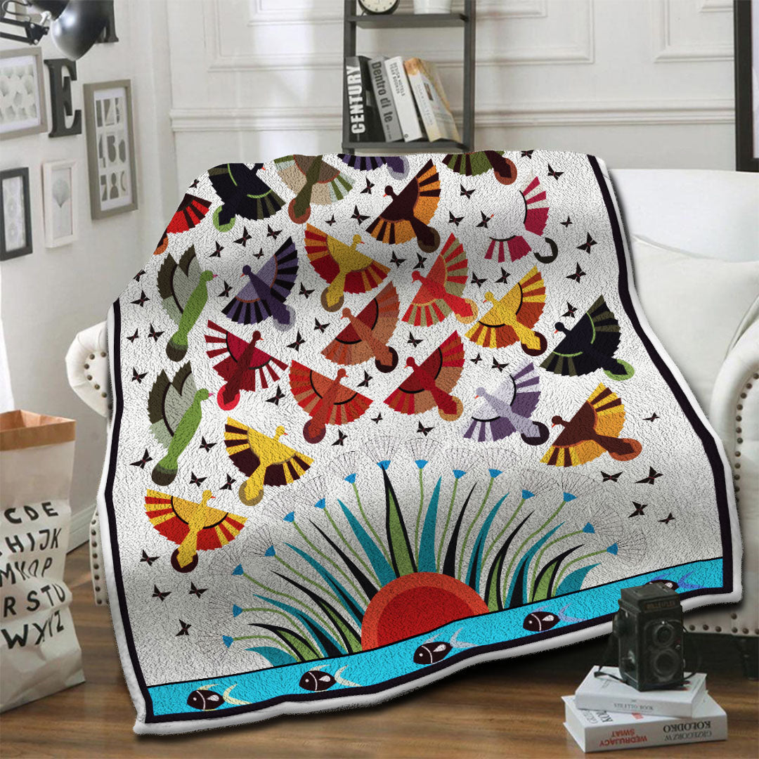 litzzy Bird Fleece Blanket HST19101640 Fleece Blanket   