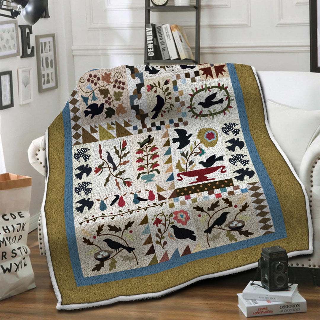 litzzy Bird Fleece Blanket HST19103602 Fleece Blanket   