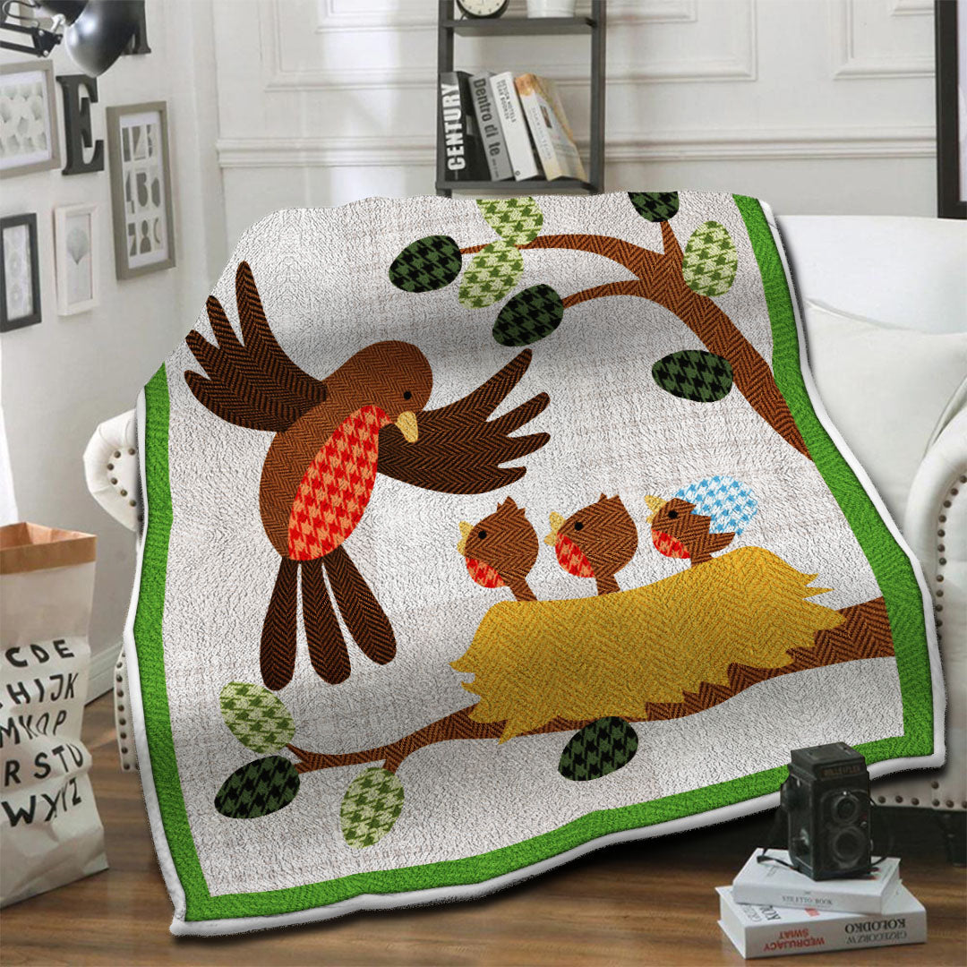 litzzy Bird Fleece Blanket HST19103604 Fleece Blanket   