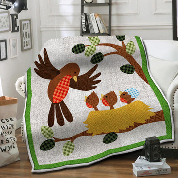 litzzy Bird Fleece Blanket HST19103604 Fleece Blanket   
