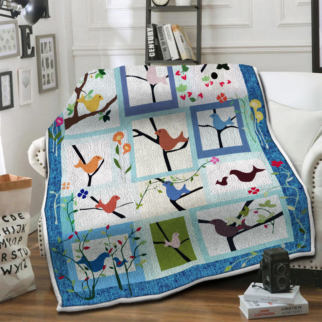 litzzy Bird Fleece Blanket HST19103611 Fleece Blanket   