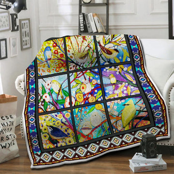 litzzy Bird HQT140109 Fleece Blanket Fleece Blanket   