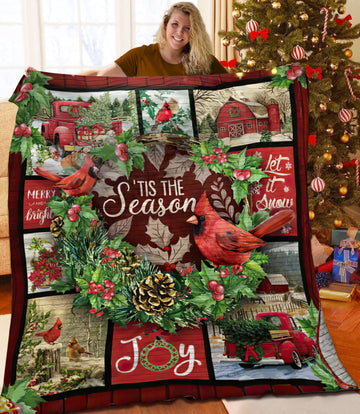 litzzy Bird Christmas DPC161106 Fleece Blanket Quilt Blanket   