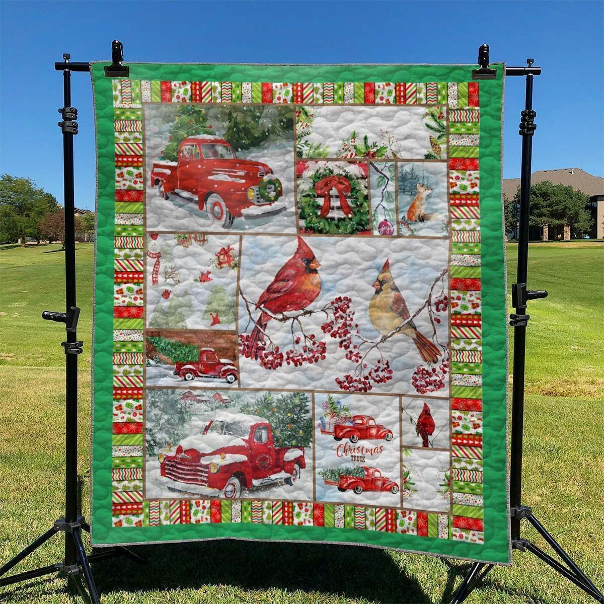 litzzy Birds In Christmas DHCLD0910TT Fleece Blanket Quilt Blanket   