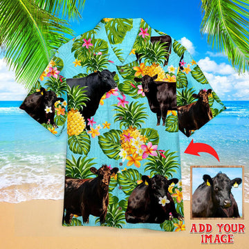 litzzy Black Angus Cattle Custom Hawaiian Shirt, Personalized Hawaiian Shirts, Custom Photo Hawaiian Shirt Hawaii Shirt   