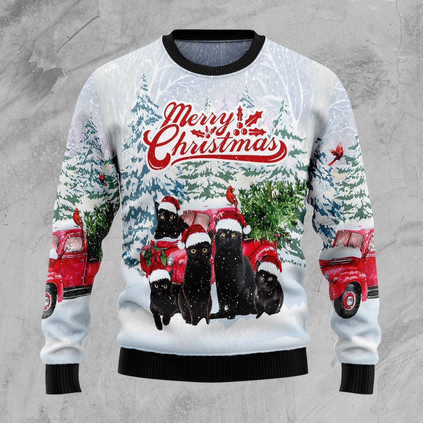 litzzy Black Cat Merry Christmas TG5115 Ugly Christmas Sweater -  Best Gift For Christmas, Noel Malalan - Christmas Signature sweater   