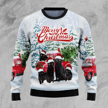 litzzy Black Cat Merry Christmas TG5115 Ugly Christmas Sweater -  Best Gift For Christmas, Noel Malalan - Christmas Signature sweater   