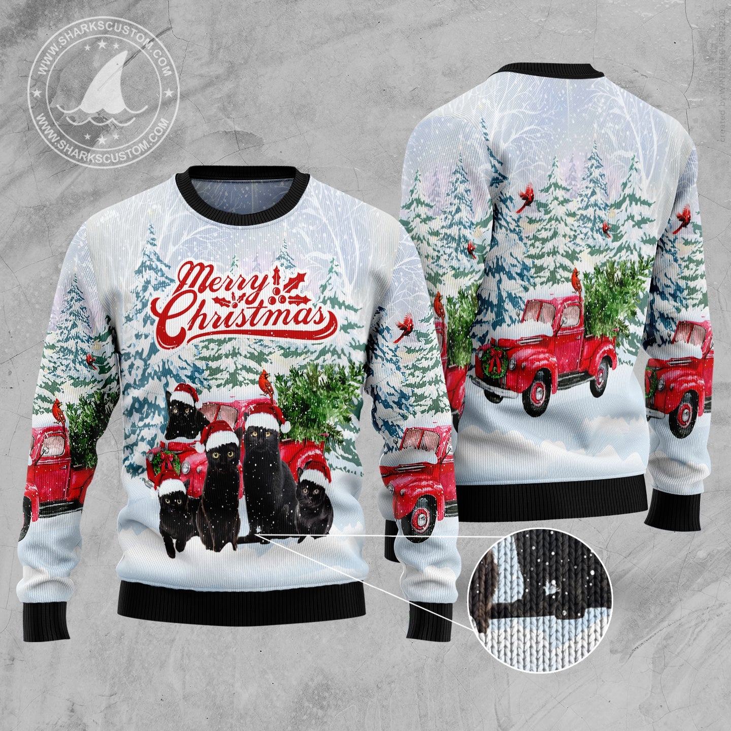 litzzy Black Cat Merry Christmas TG5115 Ugly Christmas Sweater -  Best Gift For Christmas, Noel Malalan - Christmas Signature sweater   
