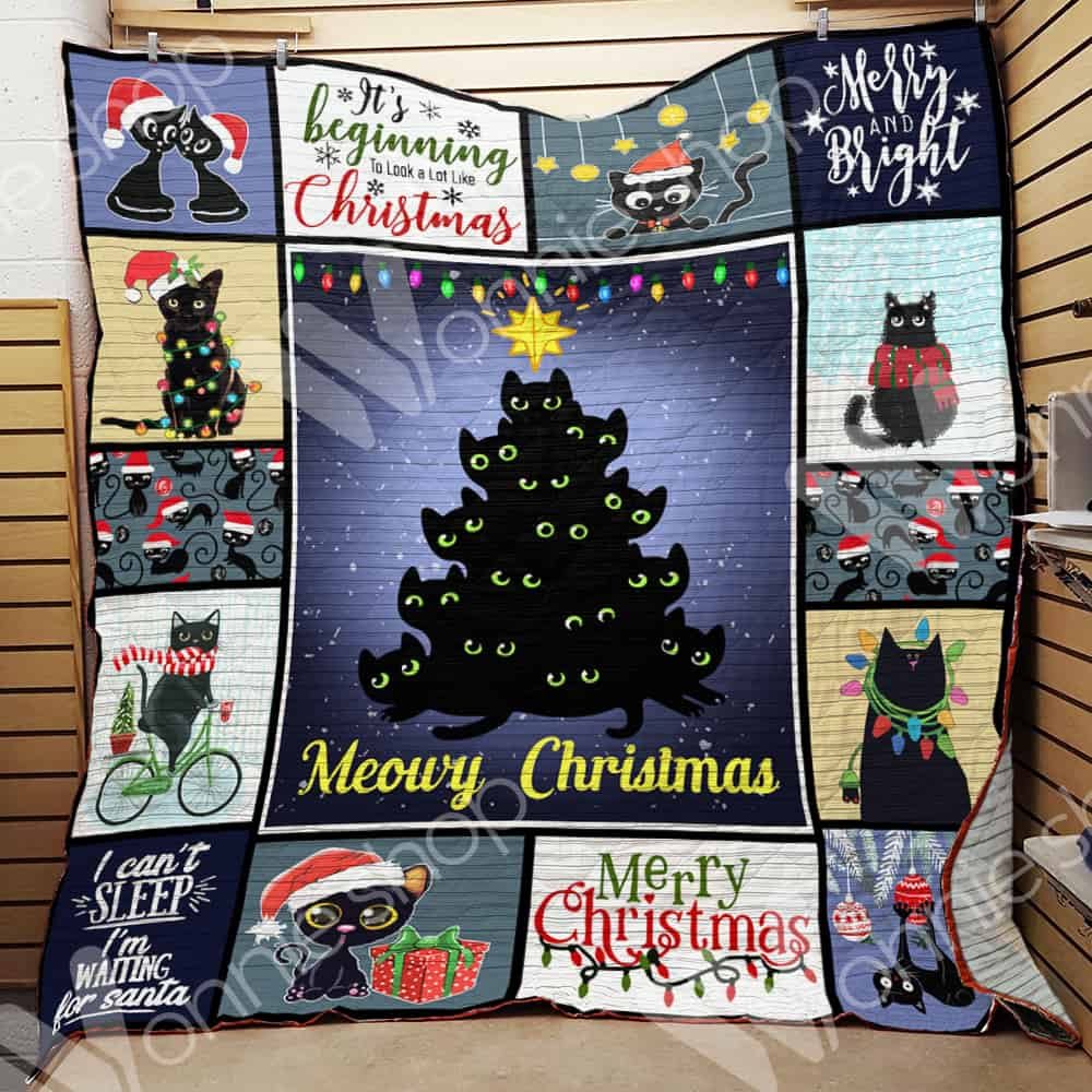 litzzy Black Cat Christmas CL15100029MDQ Fleece Blanket Quilt Blanket   